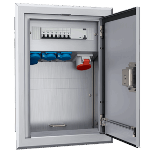 Stainless steel flush mounted receptacle combination  Metal IP43