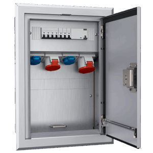 Stainless steel flush-mounted receptacle combination  Metal IP43